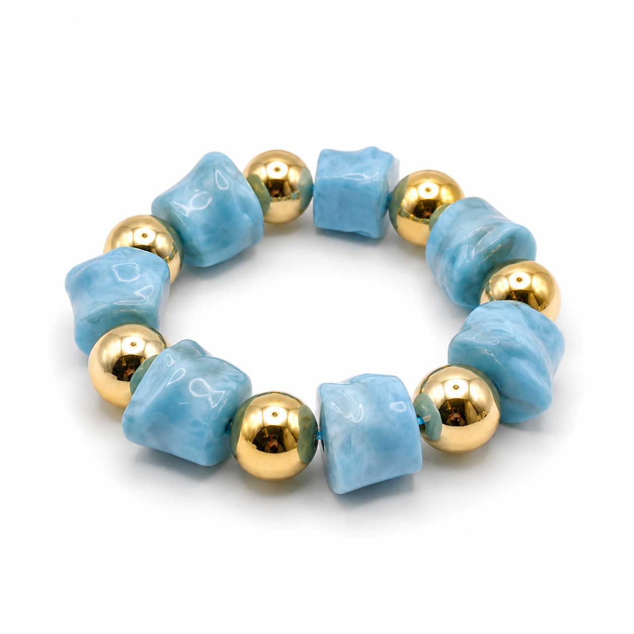 Bracelet fantaisie coloris beige miel - Dorée Paris